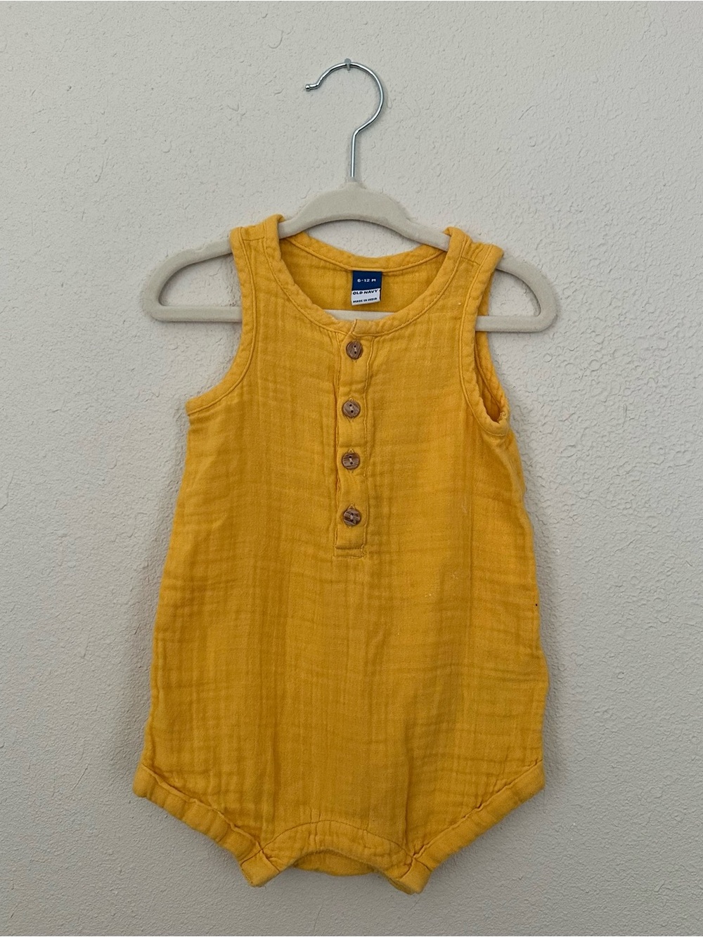 Old Navy Mustard Yellow Baby One-Piece Romper
